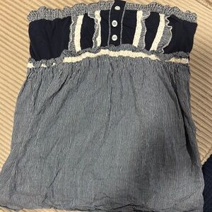 Striped Navy and White Women's Top